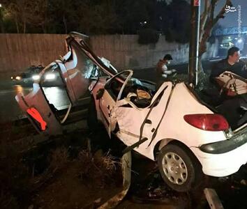 عکس/ تصادف مرگبار ۲ خودرو در تهران