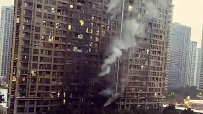 59 کشته و زخمی در آتش سوزی برج مسکونی در چین + عکس