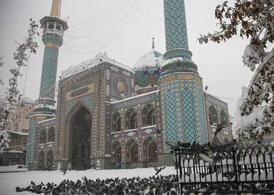 تصاویری دیدنی از بارش برف در امامزاده صالح + فیلم