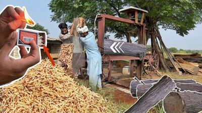 فرآیند جالب تولید میلیاردها کبریت در پاکستان (فیلم)