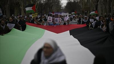 تظاهرات هزاران اسپانیایی در حمایت از فلسطین
