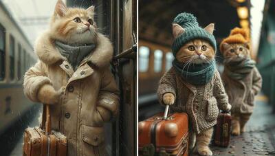 گربه ها در قطار سریع السیر (عکس)