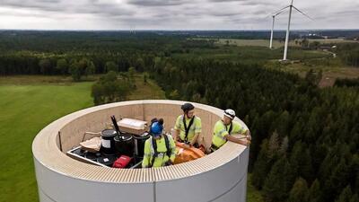 راه‌اندازی بلندترین توربین بادی چوبی جهان در سوئد