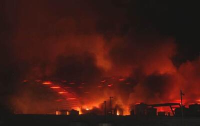 آتش‌سوزی در بازاری در اربیل عراق؛ ۵۰ نفر مصدوم شدند + فیلم