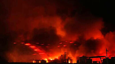 فیلم آتش سوزی در بازار اربیل عراق / تعداد مجروحان دو رقمی شد