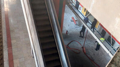 آتش سوزی هولناک در مترو گلشهر کرج  / مسافران از ایستگاه خارج شدند + عکس