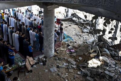 تصاویری از نماز جمعه امروز در غزه