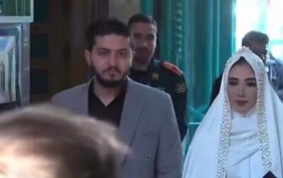 (ویدیو) حضور عروس و داماد در پای صندوق‌ رای