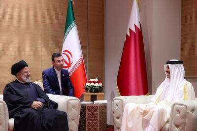 تصاویری از اختلاف قدی امیر قطر و ابراهیم رئیسی
