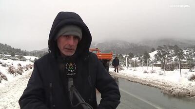 (ویدئو) بارش کم‌سابقه برف در الجزایر
