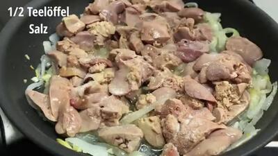 (ویدئو) غذای خانگی آسان؛ پخت یک غذای ارزان و خوشمزه آلمانی با 500 گرم جگر مرغ
