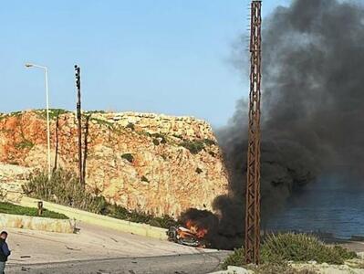 اولین تصاویر از خودرویی که هدف پهپاد صهیونیست ها قرار گرفت | ۳ نفر کشته شدند | ببینید