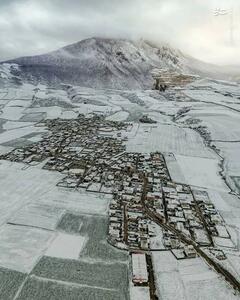 روستای تراجیق گالیکش در یک روز برفی