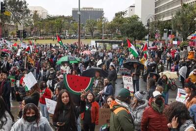 تظاهرات گسترده آمریکایی‌ها در حمایت از فلسطینی‌ها
