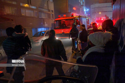 تصاویر: آتش سوزی در میدان ولیعصر
