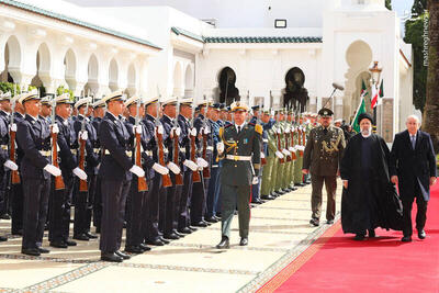 عکس/ استقبال رسمی  عبدالمجید تبون  از رئیس جمهور
