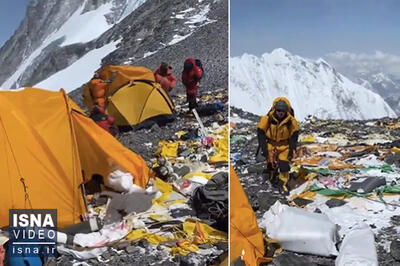 ویدیو/ قله اورست؛ مرتفع‌ترین زباله‌دان جهان