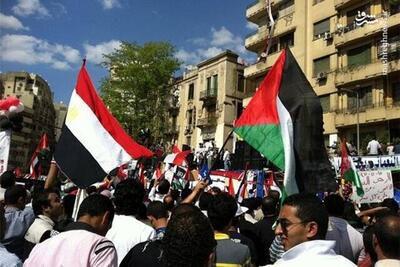 فیلم/ تجمع اعتراضی مصری‌ها در حمایت از غزه