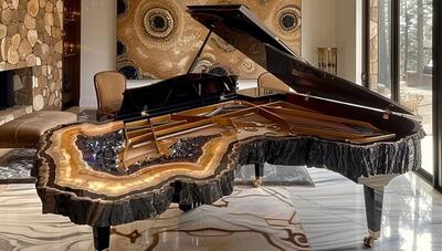 پیانوی الهام گرفته از سنگ ژئود (عکس)