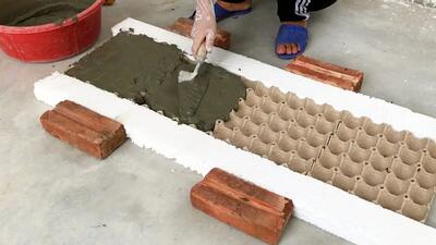 (ویدئو) یک روش خلاقانه برای ساخت گلدان با شانه های تخم مرغ