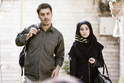 قاب جذاب جواد عزتی و الناز حبیبی در یک اکران فیلم