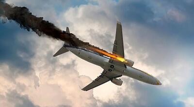 یک هواپیما در آسمان کیش آتش گرفت