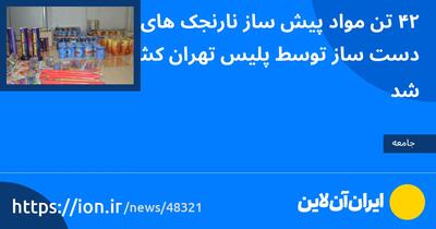 ۴۲ تن مواد پیش‌ساز نارنجک‌های دست‌ساز توسط پلیس تهران کشف شد