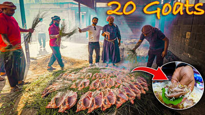 (ویدئو) روش متفاوت روستایی های عربستان برای کباب کردن گوشت 20 بره