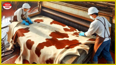 (ویدئو) ببینید چطور پوست گاو برای تولید چرم پردازش می شود