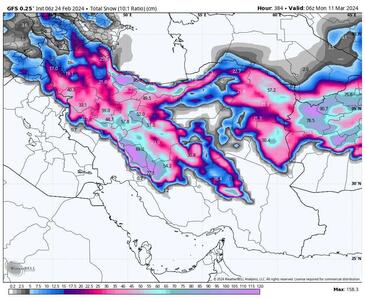 بیشترین برف در این مناطق ایران آمد (هفته دوم اسفند 1402)