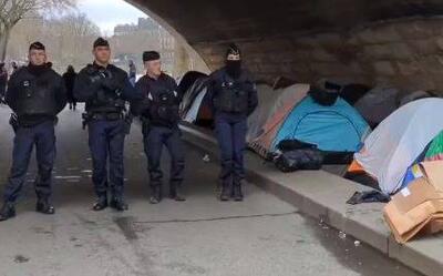 اخراج و پاکسازی بی‌خانمان‌ها از پاریس+ فیلم