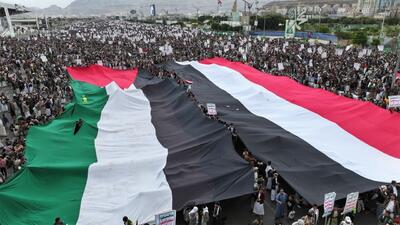 راهپیمایی یمنی‌ها در حمایت از غزه/تاکید بر تحریم کالاهای صهیونیستی