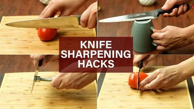 (ویدئو) دو روش خلاقانه برای تیز کردن چاقو با لیوان سرامیکی و پیچ و مهره