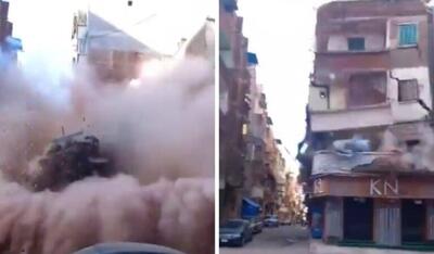 (ویدئو) ریزش مرگبار یک ساختمان مسکونی در اسکندریه مصر