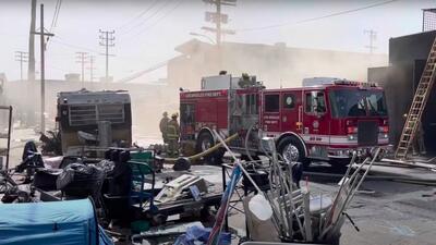 (ویدئو) آتش‌سوزی در کارگاه غیرمجاز ماری‌جوانا