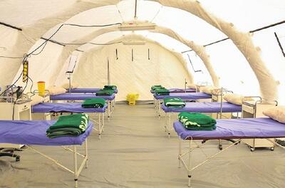 خدمات‌رسانی بیمارستان صحرایی سپاه در مناطق سیل‌زده