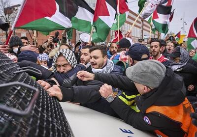 اعتراضات ضد اسرائیلی همزمان با حضور رئیس رژیم صهیونیستی در هلند - تسنیم