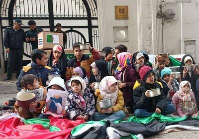 تجمع مادران و کودکان تهرانی مقابل دفتر حفاظت از منافع مصر - تسنیم