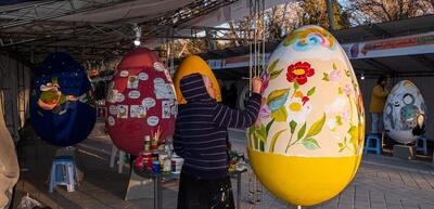 تصاویر| جشنواره تخم مرغ رنگی و تابلو نقاشی