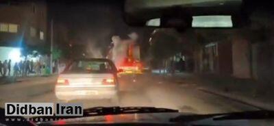 لحظه اصابت نارنجک به خودروی آتش‌نشانی در گرگان
