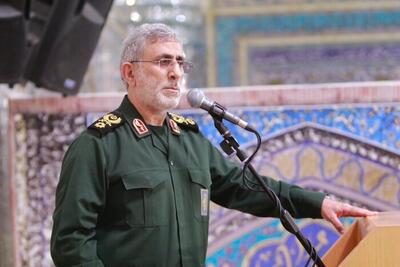 قاآنی، فرمانده سپاه قدس: پیام‌های رزمندگان فلسطینی به مذاکره کنندگان حماس این است که ما مقاومت می‌کنیم، شما محکم مذاکره کنید
