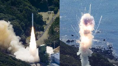 موشک فضایی ژاپن لحظاتی پس از پرتاب منفجر شد