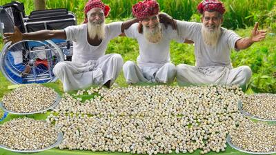 (ویدئو) نحوه پخت خیچدی با برنج و 2 هزار تخم بلدرچین توسط سه پدربزرگ هندی