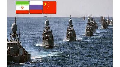 رزمایش مشترک ایران ، روسیه و چین در دریای عمان آغاز شد