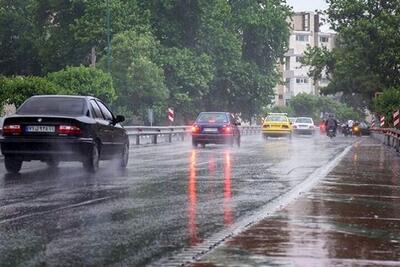 رگبار باران در تهران