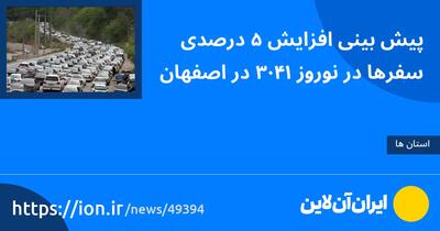 پیش‌بینی افزایش ۵ درصدی سفرها در نوروز ۱۴۰۳ در اصفهان