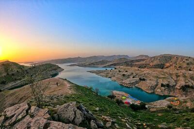 دریاچه سد دز، یکی از زیباترین دریاچه‌های خوزستان (فیلم)