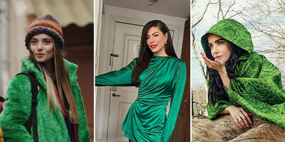 با دیدن این چند تصویر بازیگران ترک با لباس‌های سبز، هلاک رنگ سبز می‌شوید! - چی بپوشم