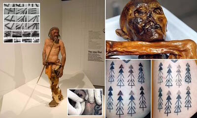 (تصاویر) کشف راز قدیمی‌ ترین تتوی جهان روی بدن «اوتسی مرد یخی» متعلق به ۵,۳۰۰ سال پیش