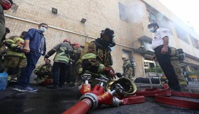 آتش‌سوزی در میدان ولیعصر تهران/ دوقلوهای ۶ ماهه نجات یافتند